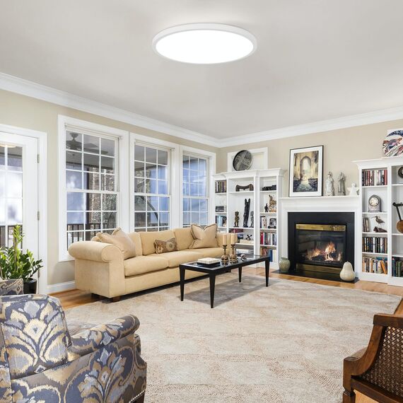 ZMH Deckenlampe LED Deckenleuchte Badezimmer - Ø30cm Badezimmerlampe Flach Schlafzimmerlampe Rund Küchenlampe 24W Schlafzimmer Deckenbeleuchtung Flurlampe Kaltweiß Badlampe IP44 für Küche Flur Bad