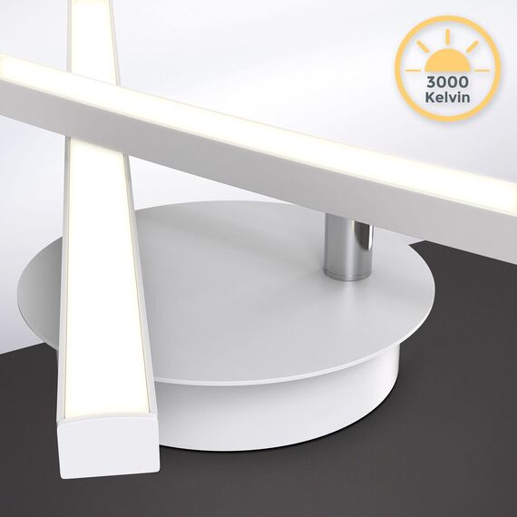 B.K.Licht - LED Deckenlampe mit warmweißer Lichtfarbe, 12 Watt, 1300 Lumen, Deckenleuchte, LED Lampe, Wohnzimmerlampe, Schlafzimmerlampe, Küchenlampe, Deckenstrahler, 57,5x12x8,3 cm, Matt-Weiß