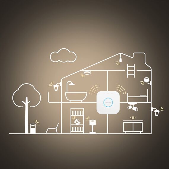 Philips Hue White Ambiance Enrave Deckenleuchte S (1.220 lm) inkl. Dimmschalter, dimmbare Deckenlampe für das Hue Lichtsystem mit allen Weißtönen, smarte Lichtsteuerung über Sprache und App, weiß