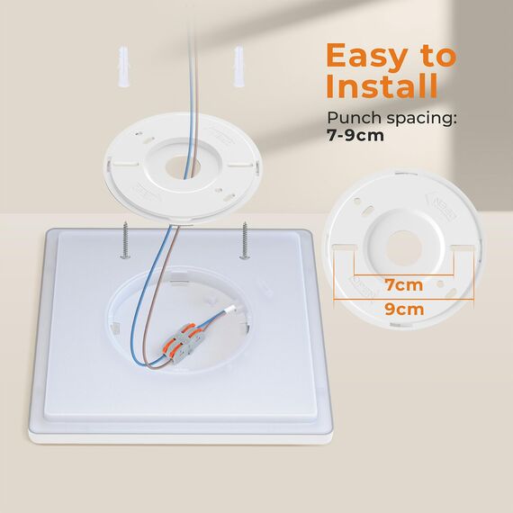 BLNAN LED Deckenleuchte, 18W Deckenlampe Flach Warm Neutral Kalt Weiß 3000K/4000K/5000K, Panel mit Hinterleuchtung, 1800lm für Flur, Schlafzimmer, Küche, Bad, Balkon, Keller - Ultradünn Modern 22cm