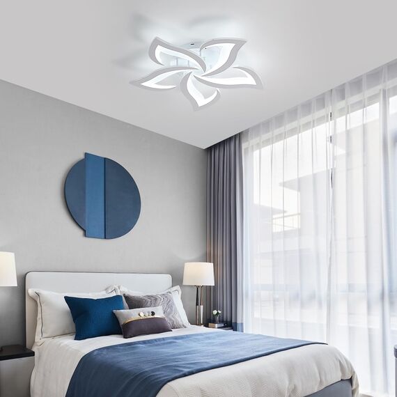 Comely Deckenlampe, LED Deckenleuchte 60W 6750lm, Kaltes Weiß 6500K Moderne Blütenblatt Design Deckenlampe für Wohnzimmer Küche Schlafzimmer Esszimmer, Dia 60cm