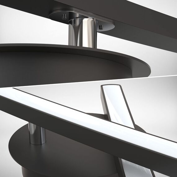 B.K.Licht - Deckenlampe mit warmweißer Lichtfarbe, 12 Watt, 1300 Lumen, LED Deckenleuchte, LED Lampe, Wohnzimmerlampe, Schlafzimmerlampe, Küchenlampe, Deckenstrahler, 57,5x12x8,3, Schwarz