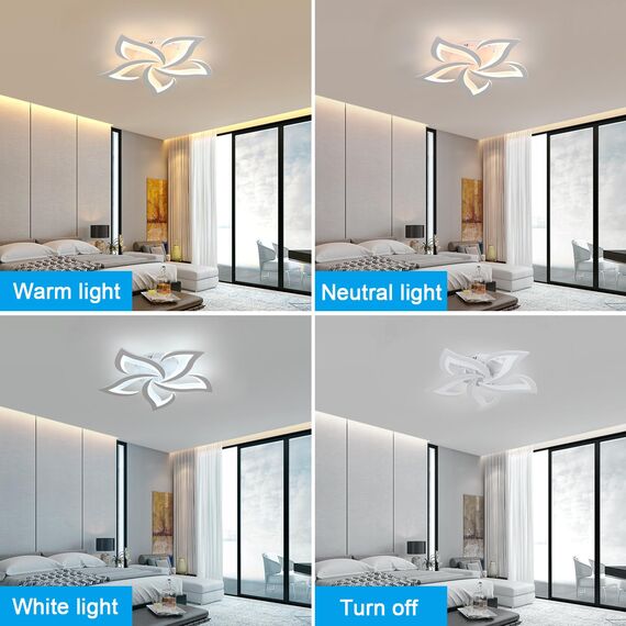 Comely Deckenlampe Led, Deckenleuchte Dimmbar, 40W 4200LM 3000k-6500k Mit Fernbedienung/APP, Moderne Deckenlampe für Wohnzimmer, Schlafzimmer, Kinderzimmer