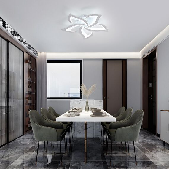 Comely Deckenlampe, LED Deckenleuchte 60W 6750lm, Kaltes Weiß 6500K Moderne Blütenblatt Design Deckenlampe für Wohnzimmer Küche Schlafzimmer Esszimmer, Dia 60cm