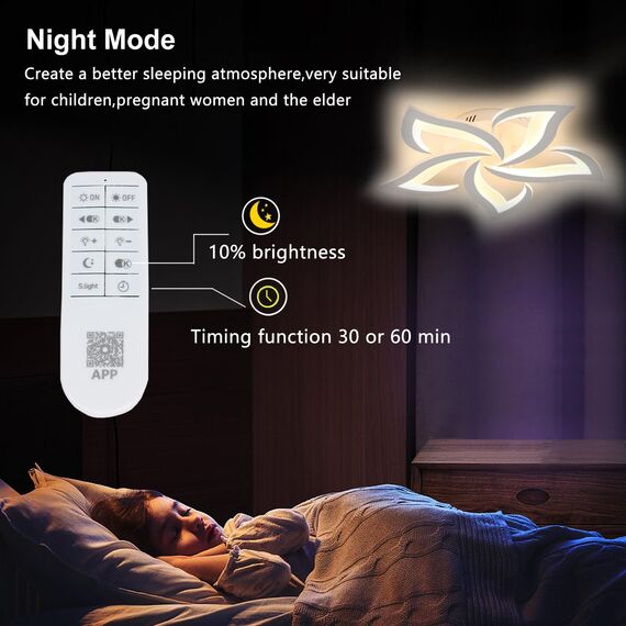 Comely Deckenlampe Led, Deckenleuchte Dimmbar, 40W 4200LM 3000k-6500k Mit Fernbedienung/APP, Moderne Deckenlampe für Wohnzimmer, Schlafzimmer, Kinderzimmer