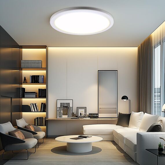 da LIGHT Led Deckenlampe Flach 24W 3250Lumen, Deckenleuchte Badezimmer 29CM IP54 Wasserdicht, Led Panel Rund 3000/4000/6000K 3CCT Einstellbar, Badlampe Decke für Küche Flur Wohnzimmer Schlafzimmer