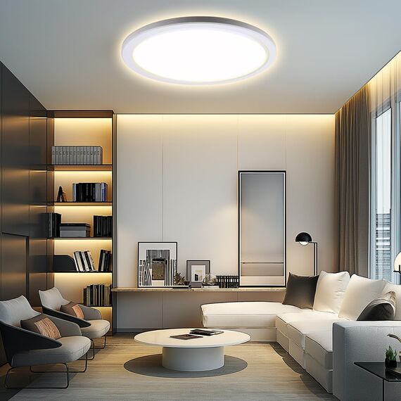 da LIGHT Led Deckenlampe Flach 24W 3250Lumen, Deckenleuchte Badezimmer 30CM IP54 Wasserdicht, Led Panel Rund 3000/4000/6000K 3CCT Einstellbar Badlampe Decke für Küche Flur Wohnzimmer Schlafzimmer