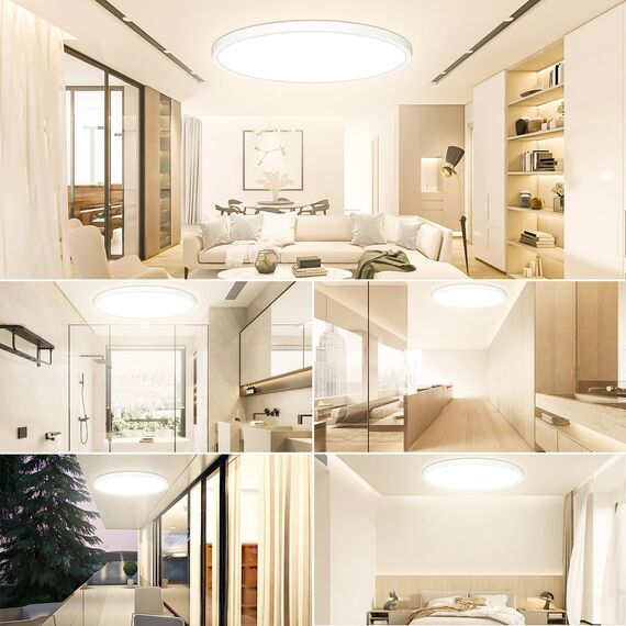 Deckenlampe Led Deckenleuchte Flach Rund - Ø40CM 36W 3600LM 4000K Neutralweiß Led Deckenlampe Wohnzimmer Utra Dünn 2,4CM Led Lampe Decke für Küche Schlafzimmer Badezimmer Kinderzimmer Flur Modern IP44