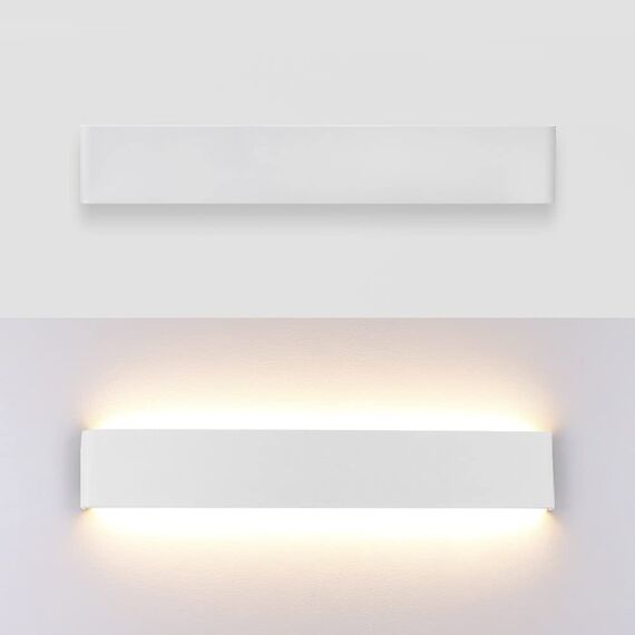 Klighten Wandleuchte LED Innen,16W, Moderne Wandbeleuchtung, 51cm,Up Down Wandlampe,Warmweiß LED Innen Wandstrahler für Schlafzimmer, Wohnzimmer, Treppen und Badezimmer,Weiß
