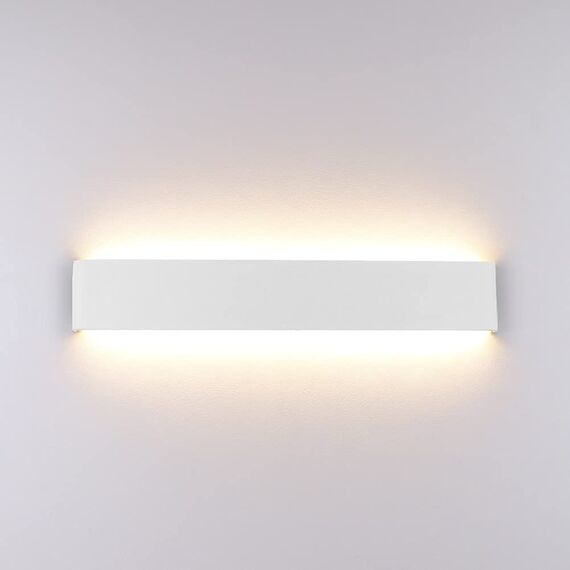 Klighten Wandleuchte LED Innen,16W, Moderne Wandbeleuchtung, 51cm,Up Down Wandlampe,Warmweiß LED Innen Wandstrahler für Schlafzimmer, Wohnzimmer, Treppen und Badezimmer,Weiß