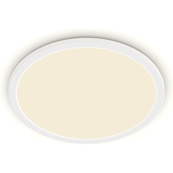 Philips LED Badezimmer Deckenleuchte Superslim (18 W), 3 Lichteinstellungen, warmweißes Licht, dimmen ohne Dimmer, IP44 Schutz, weiß, 30cm, 2er Pack