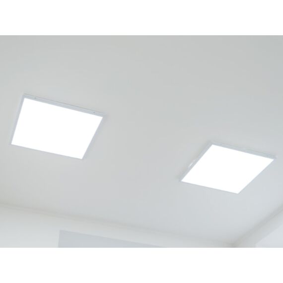 ENOVALITE LED Panel, Deckenleuchte, 62x62cm, 3600lm, 4000K, 36W, inkl. Trafo, Rasterleuchten, Einlegeleuchte, Büroleuchten (mit Aufbaurahmen, 6 Stück)