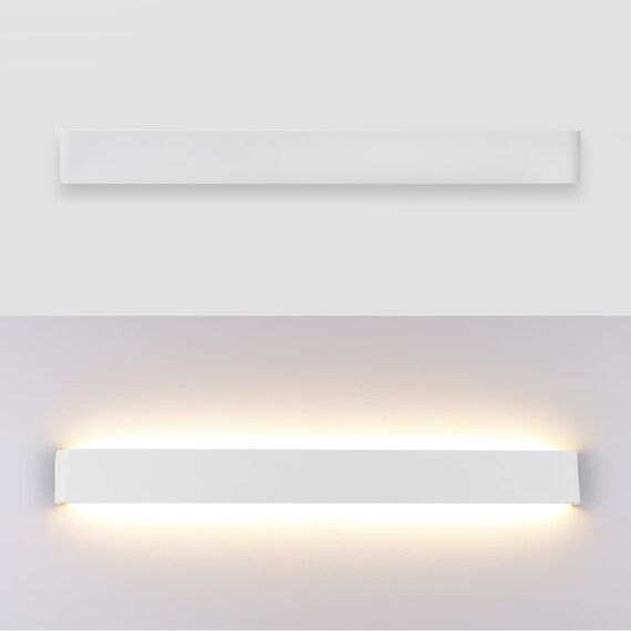 Klighten Wandleuchte LED Innen, 30W Moderne Wandbeleuchtung 91cm Up Down Wandlampe, LED Aluminium Wandstrahler für Schlafzimmer, Wohnzimmer, Treppen und Corridor, Warmweiß 3000k, Weiß