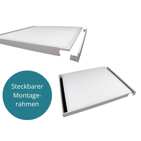 ENOVALITE LED Panel, Deckenleuchte, 62x62cm, 3600lm, 4000K, 36W, inkl. Trafo, Rasterleuchten, Einlegeleuchte, Büroleuchten (mit Aufbaurahmen, 2 Stück)