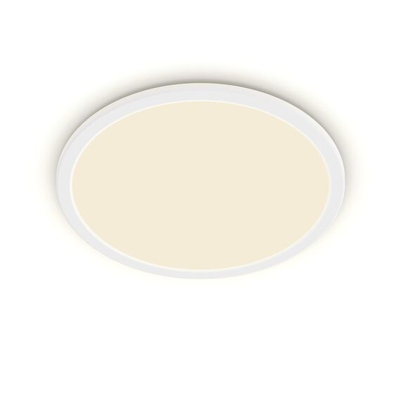 Philips LED Badezimmer Deckenleuchte Superslim (15 W), 3 Lichteinstellungen, warmweißes Licht, dimmen ohne Dimmer, IP44 Schutz, weiß, 25cm
