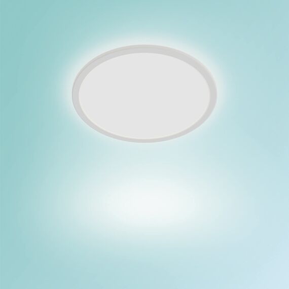 Philips LED Badezimmer Deckenleuchte Superslim (15 W), 3 Lichteinstellungen, warmweißes Licht, dimmen ohne Dimmer, IP44 Schutz, weiß, 25cm