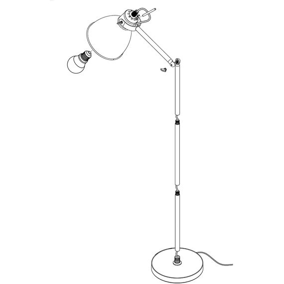 EGLO Stehlampe Priddy, Vintage Stehleuchte im Industrial Design, Retro Leselampe aus Metall in Schwarz und Weiß, Standleuchte mit E27 Fassung