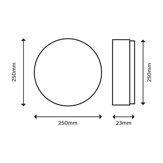 Philips LED Badezimmer Deckenleuchte Superslim (15 W), 3 Lichteinstellungen, kaltweiß Licht, dimmen ohne Dimmer, IP44 Schutz, weiß, 25cm