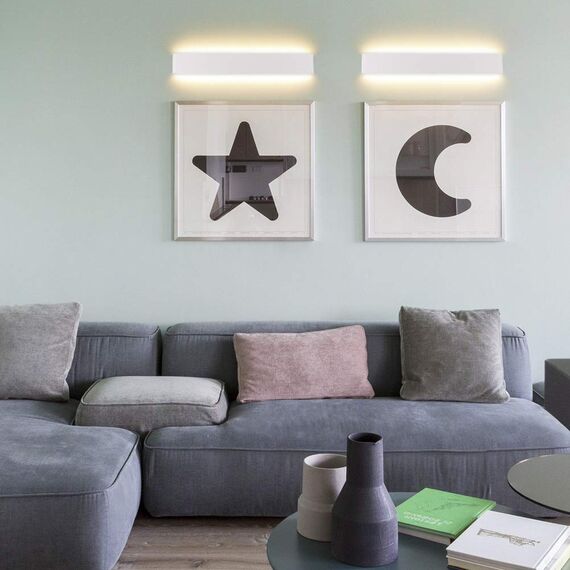 Klighten Wandlampe LED 20W, 60CM Wandleuchte Modern Innen, 3000K Warmweiß Wandbeleuchtung für Bad Wohnzimmer Treppenhaus Schlafzimmer, Weiß