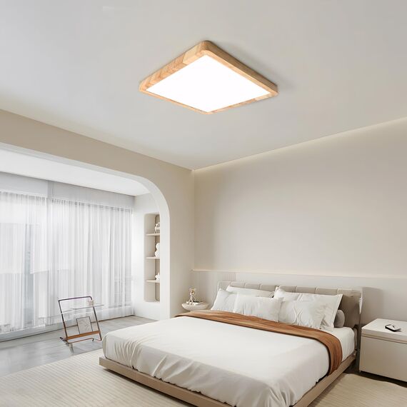 LVL LED-Panel Deckenleuchte Holzmaserung, Nordische Küchenlampe Deckenleuchte Flach Quadratisch 30x30 für Wohnzimmer, Schlafzimmer, Küche, Flur, Badezimmer (24W)