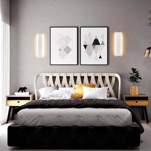 Klighten Wandleuchte LED Innen,16W, Moderne Wandbeleuchtung, 51cm,Up Down Wandlampe,Warmweiß LED Innen Wandstrahler für Schlafzimmer, Wohnzimmer, Treppen und Badezimmer,Weiß