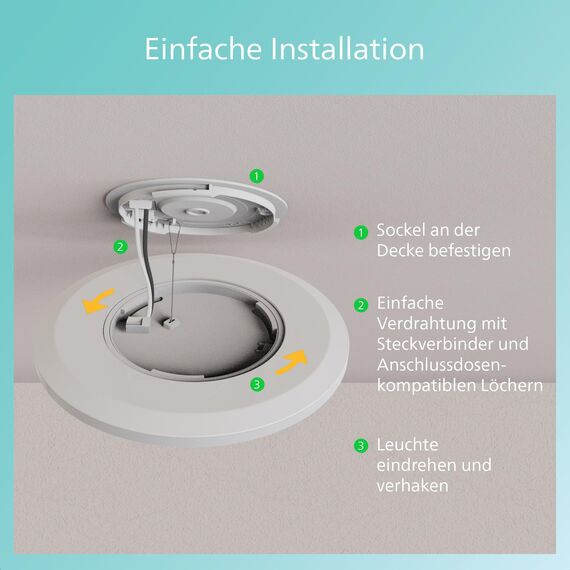 Philips LED Badezimmer Deckenleuchte Superslim (15 W), 3 Lichteinstellungen, kaltweiß Licht, dimmen ohne Dimmer, IP44 Schutz, weiß, 25cm