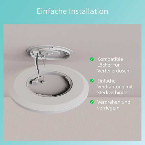 Philips LED Badezimmer Deckenleuchte Superslim (18 W), 3 Lichteinstellungen, warmweißes Licht, dimmen ohne Dimmer, IP44 Schutz, weiß, 30cm