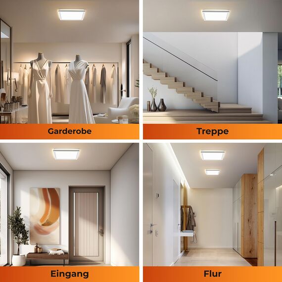 BLNAN LED Deckenleuchte mit Bewegungsmelder Radar, 24W Deckenlampe Flach mit Fernbedienung, Panel Bewegungssensor, Warm Neutral Kalt Weiß für Bad, Flur, Treppe, Toilette, Garage, Keller, Balkon 30cm