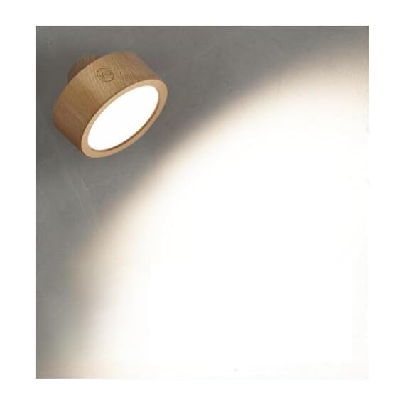 EZVALO Wandleuchte Innen mit 5500mAh Akku, Wandleuchte Kabellos mit Fernbedienung, 3 Farbmodi Dimmbar LED Wandlampe Akku Für Wohnzimmer, Schlafzimmer, Kinder (Holzmaserung, 1 Stück)