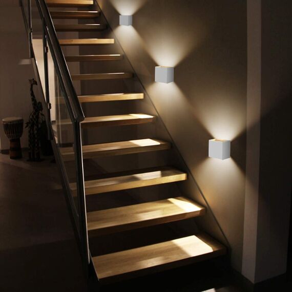 GHB 7W LED Wandleuchte Wandlampe mit einstellbar Abstrahlwinkel Design Wasserdichte IP 65 LED Warmweiß Weiß 3000K