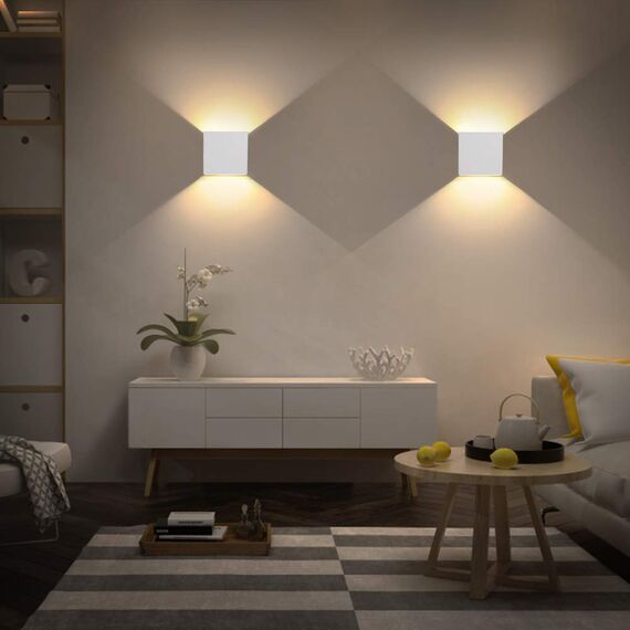 GHB 7W LED Wandleuchte Wandlampe mit einstellbar Abstrahlwinkel Design Wasserdichte IP 65 LED Warmweiß Weiß 3000K