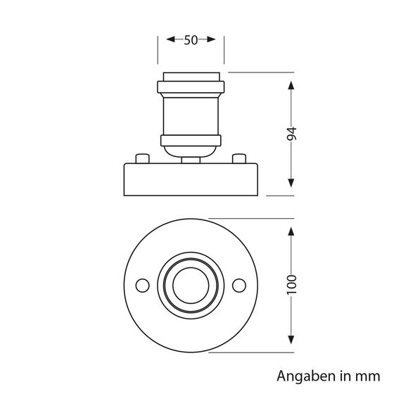 ledscom.de Deckenleuchte/Lampenfassung RETRA, schwarz matt, 1x E27 max. 60W