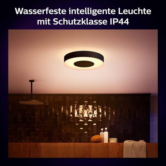 Philips Hue White & Col. Amb. Xamento Deckenleuchte, schwarz, 16 Mio. Farben, dimmbar, steuerbar via App, kompatibel mit Amazon Alexa (Echo, Echo Dot)