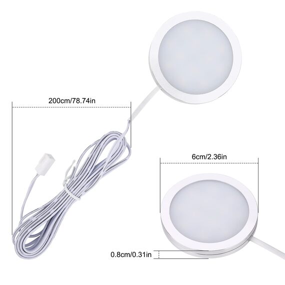 Lightess 4er Dimmbare LED Unterbauleuchte Schrankbeleuchtung Dimmbar Warmweiß Schrankleuchte LED Nachtlicht Schrank Lichter Wandleuchten Treppen Licht Vitrinenbeleuchtung für Schränke Küche