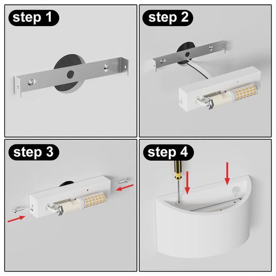 HYDONG LED Wandleuchte Innen 2 Stück 7W Weiß Gipsleuchte Modernes Wandlampe LED Licht Up und Down Wandlicht Spotlicht Warmweiß für Badezimmer, Wohnzimmer, Schlafzimmer, Flur (G9 LED Birne enthalten)