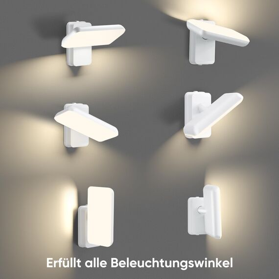 brightower Außenlampe, LED Wandleuchte Aussen, Wasserdicht IP65 aussenlampe wand, Wandleuchte Innen/Außen mit Schwenkbar LED Panel, Warmweiß 3000K Außenwandleuchte (Weiß 2 Stück)