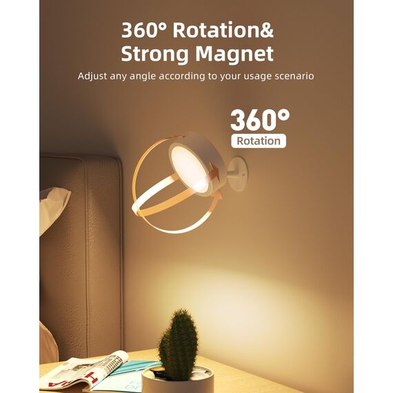 EZVALO Wandleuchte Innen mit 5500mAh Akku, Wandleuchte Kabellos mit Fernbedienung, 3 Farbmodi Dimmbar LED Wandlampe Akku Für Wohnzimmer, Schlafzimmer, Kinder, Weiß (1 Stück)