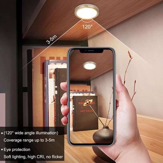 Lightess 8er Unterschrank Beleuchtung Küche Unterbauleuchte LED Schrankbeleuchtung Küchenbeleuchtung Schrank Beleuchtung Wandleuchten Vitrinenbeleuchtung Spotlight mit Kabel Stecker, Warmweiß