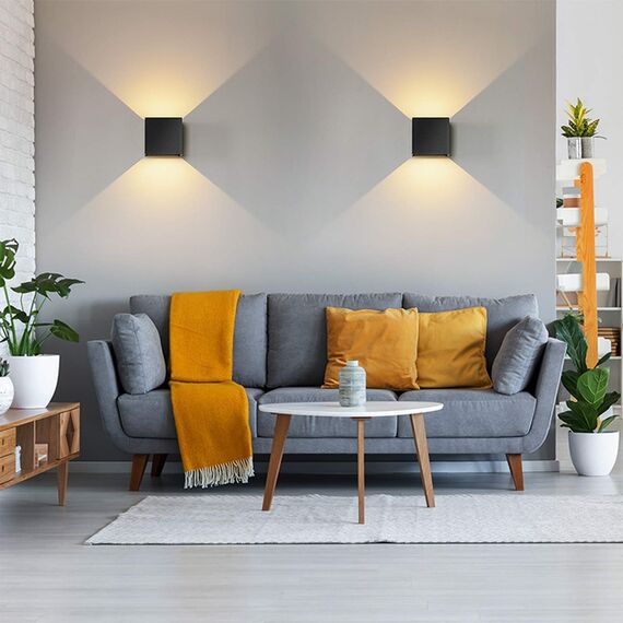 ledmo 8 Stücke LED Wandleuchte Innen/Aussen 12W Wandlampen Aussen Auf und ab Einstellbarer Lichtstrahl LED Außenleuchte Schwarz 2700-3000K Warmweiß IP65 Wasserdichte