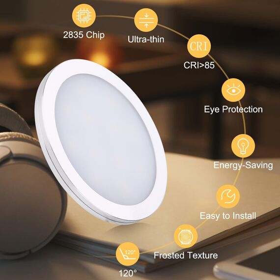 Lightess 8er Unterschrank Beleuchtung Küche Unterbauleuchte LED Schrankbeleuchtung Küchenbeleuchtung Schrank Beleuchtung Wandleuchten Vitrinenbeleuchtung Spotlight mit Kabel Stecker, Warmweiß