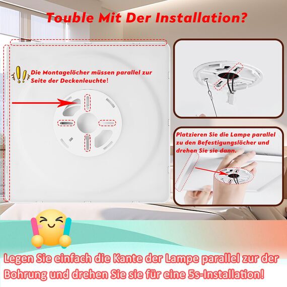 Wholede LED Deckenleuchte Flach Dimmbar, 24W 3240LM LED Lampe mit Fernbedienung, 3000K-6500K Ultra Dünn Quadrat Deckenlampe für Wohnzimmer Küche Flur Schlafzimmer Badezimmer, Ø29cm