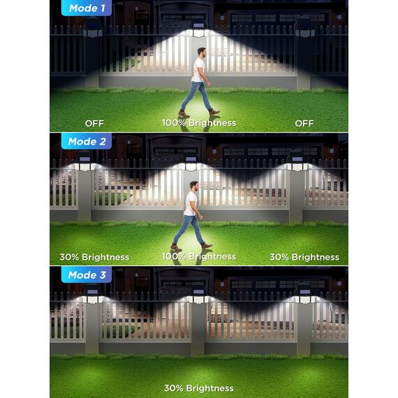 SIGRILL Solarlampen für Außen, 212LED Große Solarleuchte Aussen mit Bewegungsmelder, IP65 Wasserdichte Solar Strahler mit 3 Modi, 340°Beleuchtungswinkel, Superhelle Solarlampen für Garage, Garten