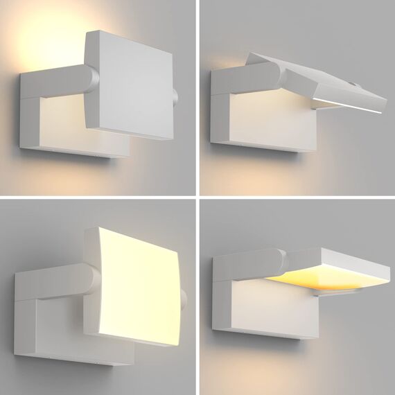 Klighten 24W Außenwandleuchte LED Wandlampe Aussen/Innen mit Schwenkbar Panel, Wandleuchte Wasserdicht IP65 Ausenbeleutung Hauswand für Eingang Flur Terrasse, 1500 Lumen, Hellgrau, Warmweiß 3000K