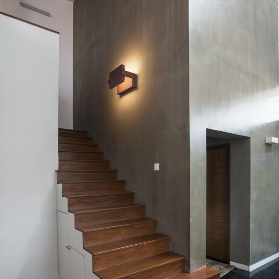 Klighten 24W Wandleuchte Aussen Innen, Wasserdicht IP65 Außenwandleuchte Modern Wandlampe mit Schwenkbar LED Panel Außenlampe für Terrasse Eingang, 1500 Lumen, Bronze, Warmweiß 2700K-3000K