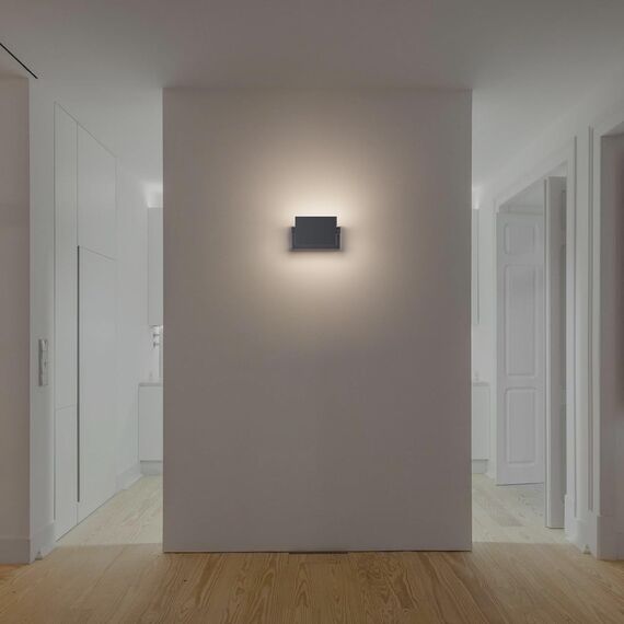 Klighten 24W Außenlampe Aussenleuchte Wand, Wasserdicht IP65 Wandleuchte Außen Innen Wandlampe mit Schwenkbar LED Panel Außenleuchte für Garten Terrasse, Anthrazit, 1500 LM, Neutral Weiß 4000K