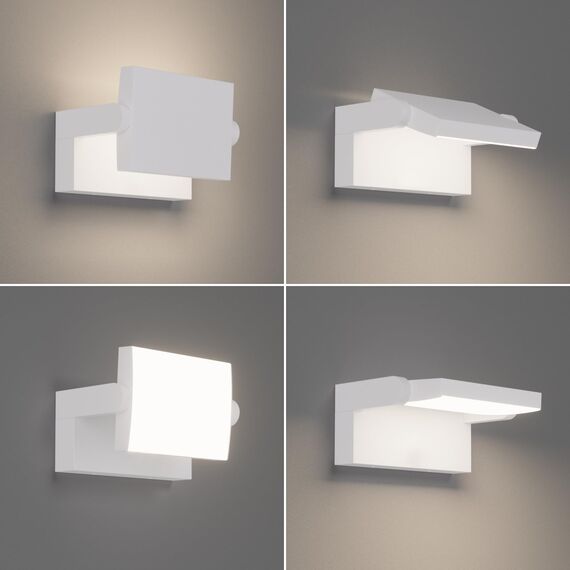 Klighten 24W Außenlampe Aussenleuchte Wand, Wasserdicht IP65 Wandleuchte Außen Innen Wandlampe mit Schwenkbar LED Panel Aussenlampe für Garten Terrasse, Weiß, 1500 Lumen, Natürliches Weiß 4000K