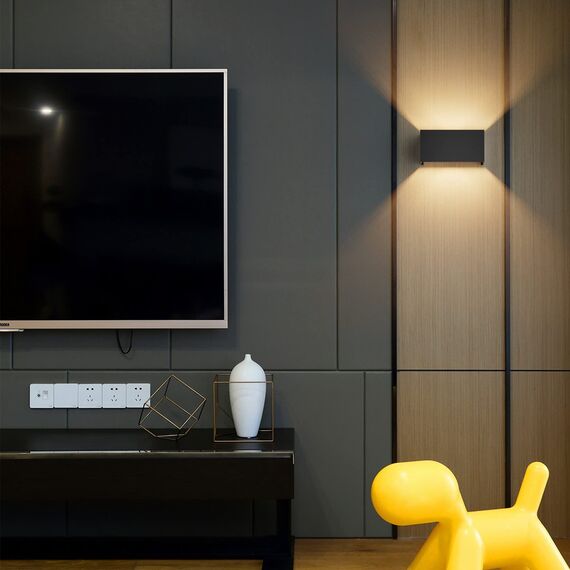 Klighten 18W Wandleuchte mit Austauschbarer G9 LED Lampe Warmweiß 3000K, LED Wandleuchte Innen/Aussen Einstellbar Abstrahlwinkel Außenleuchte für Wohnzimmer Garten, IP54, Schwarz