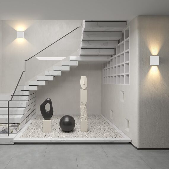 K-Bright 12W LED Wandleuchte Auf und ab Einstellbarer Lichtstrahl Außenwandleuchte 3000K Warmweiß Wandleuchten Innen IP65 Wasserdichte(Weiß)