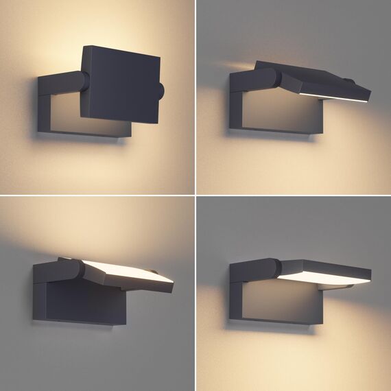 Klighten 35W Außenwandleuchte Außenlampe, Wasserdicht IP65 Schwenkbar Wandlampe Aussen/Innen, Aussenleuchte Wand für Eingang Garten Terrasse, Anthrazit, 2500 Lumen, Warmweiß 3000K