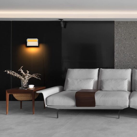 Klighten 24W Außenwandleuchte LED Wandlampe Aussen/Innen mit Schwenkbar Panel, Wandleuchte Wasserdicht IP65 Ausenbeleutung Hauswand für Eingang Flur Terrasse, 1500 Lumen, Hellgrau, Warmweiß 3000K